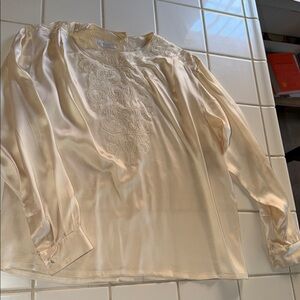 Paul Alexander silk blouse pearl detail size 12 🐈‍⬛